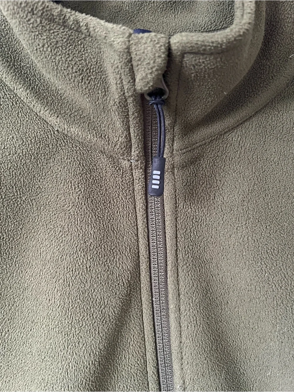 Lands' End Men's Olive Full-Zip Fleece Jacket XL 46/48 Adjustable Wrists